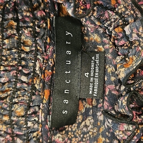 💕SANCTUARY💕 Mock Neck Georgette Maxi Dress ~ Micro-Floral Print 4 NWOT - Picture 8 of 8